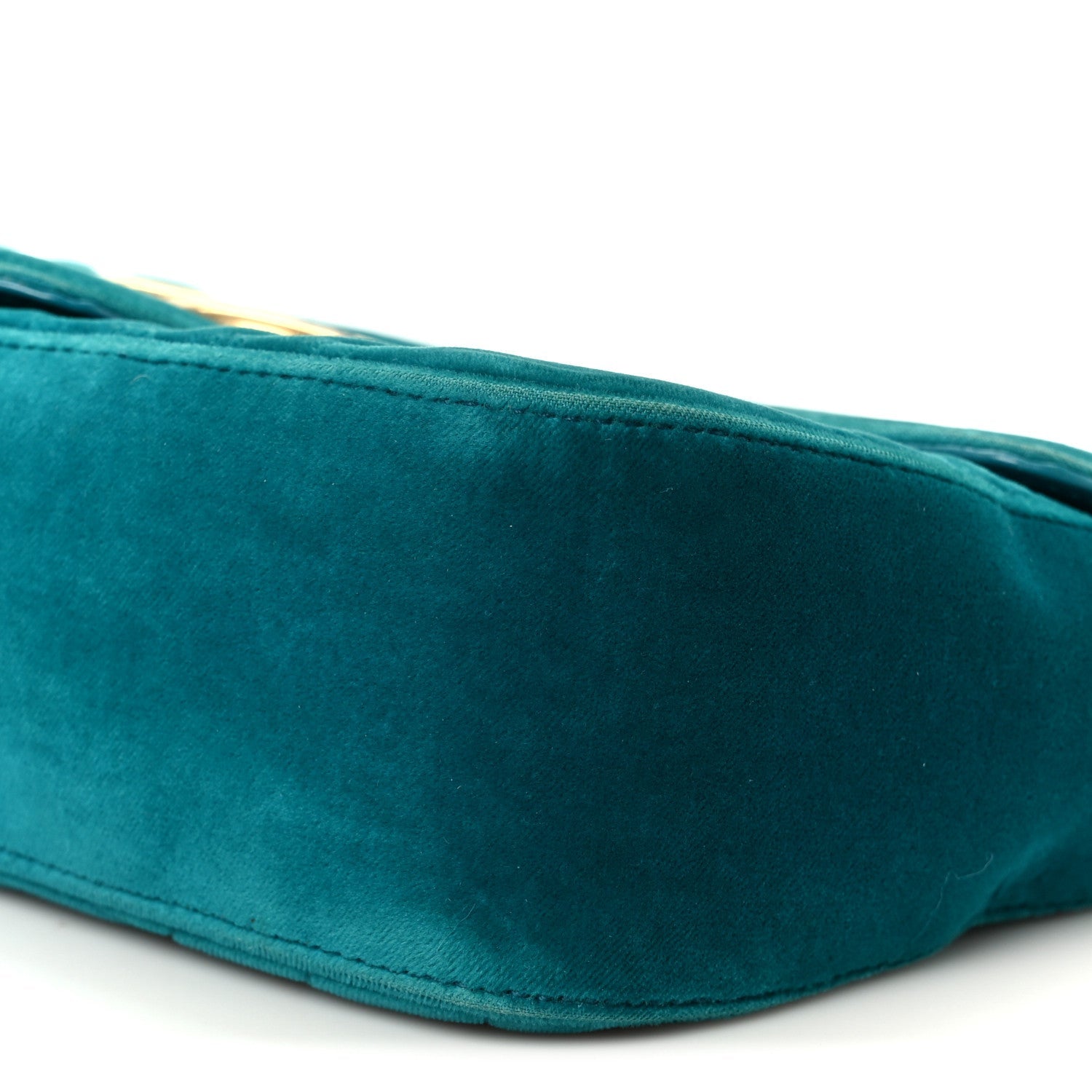 Velvet Matelasse Small GG Marmont Shoulder Bag Pavone Cyan