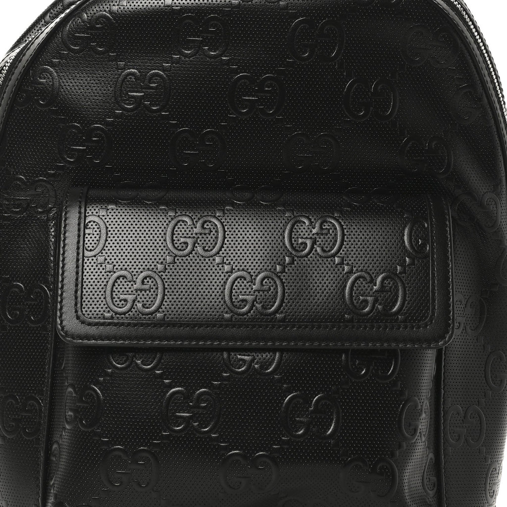 Calfskin GG Tennis Embossed Backpack Black