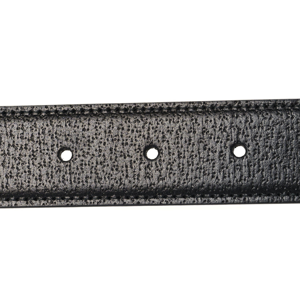 Textured Dollar Calfskin Squared Interlocking G 30mm Reversible Belt 85 34 Black