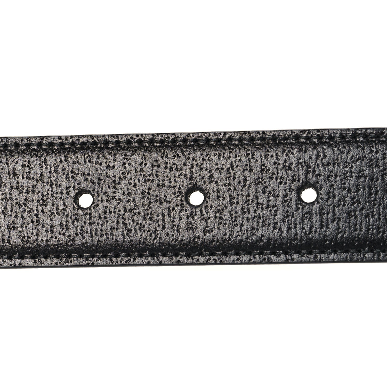 Textured Dollar Calfskin Squared Interlocking G 30mm Reversible Belt 85 34 Black