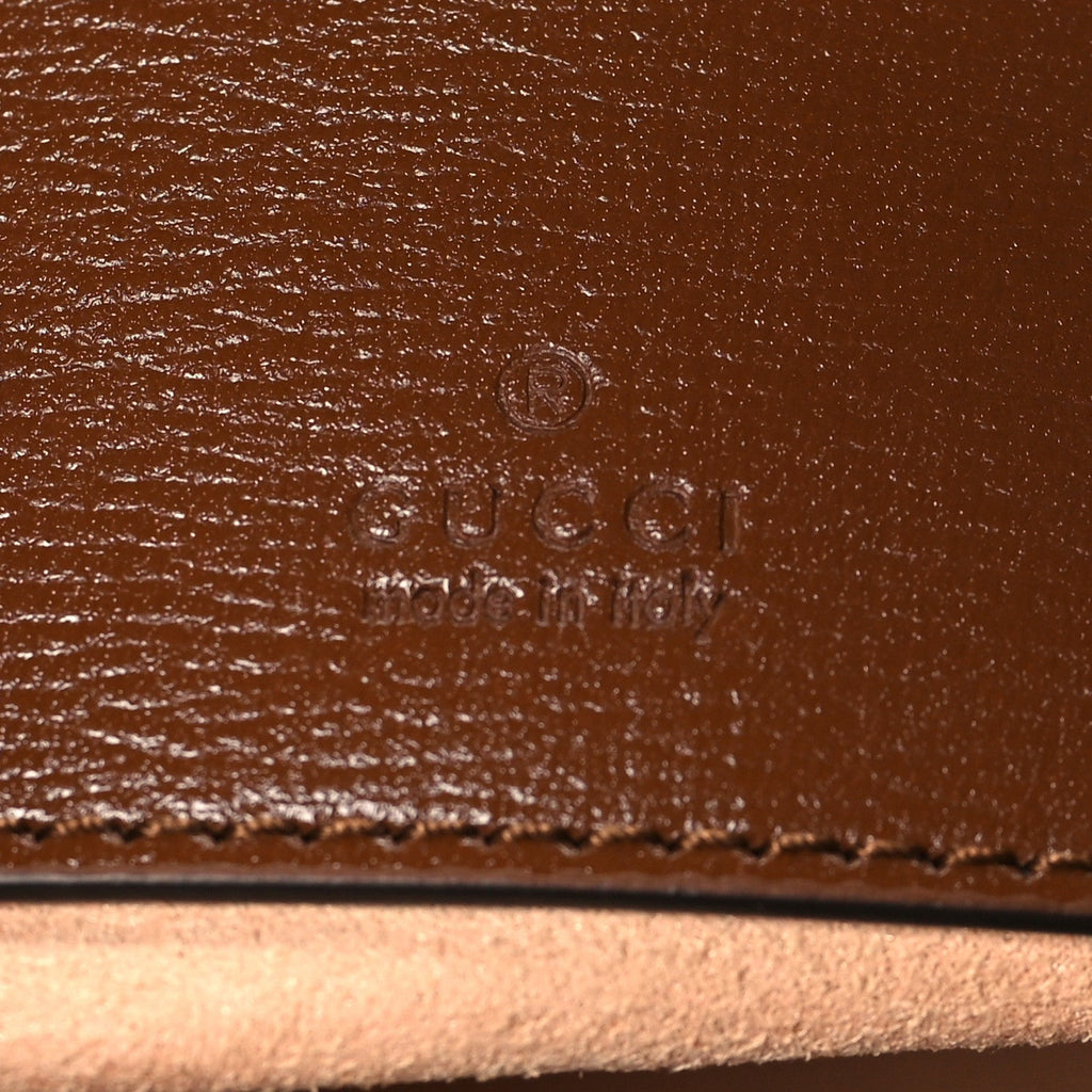 GG Supreme Monogram Azalea Calfskin Web Mini Jackie 1961 Hobo Beige Ebony Brown Sugar
