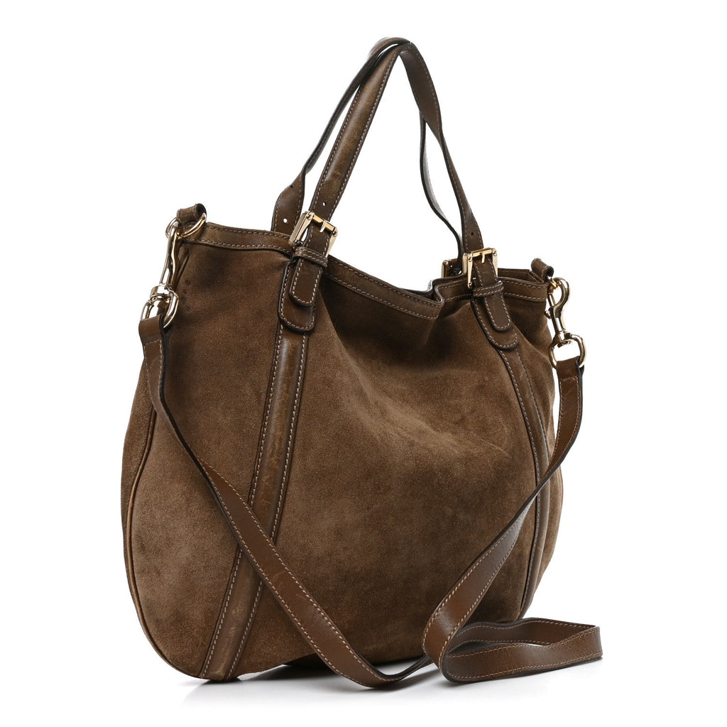 Suede Medium Britt Tote Brown