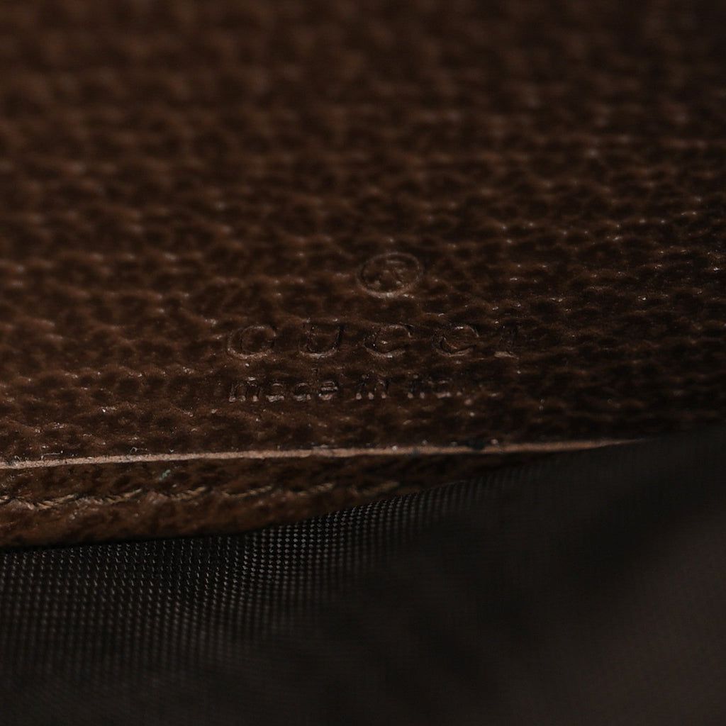 GG Supreme Monogram Textured Dollar Calfskin Blondie Continental Chain Wallet Beige Ebony New Acero