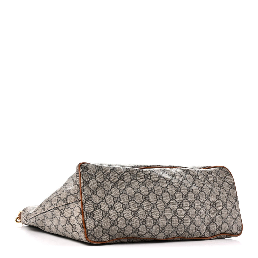 Soft GG Supreme Monogram Medium Crossbody Tote Beige Cuir