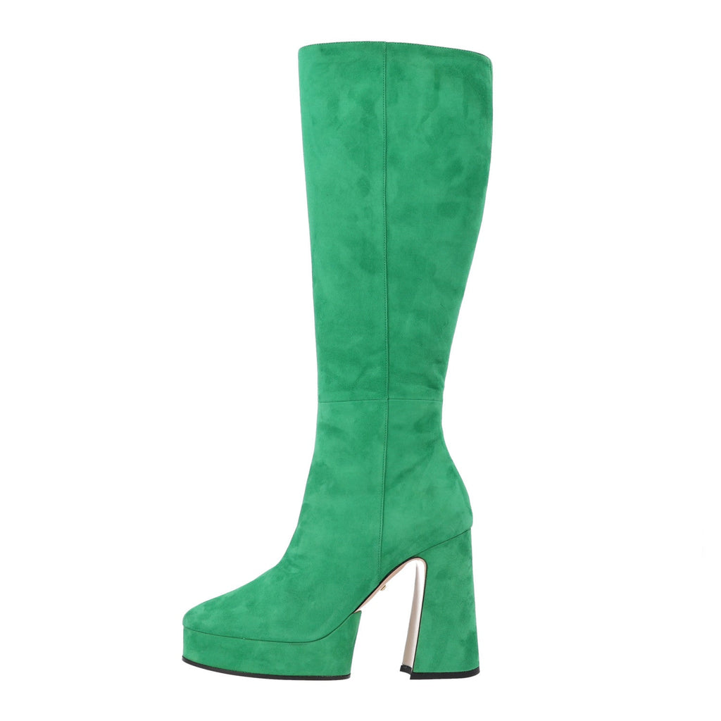 Kid Scamosciato Knee High Boots 37 Green