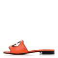 Cosmos Softy Calfskin Interlocking G Cut Out Slide Sandals 35.5 Deep Orange