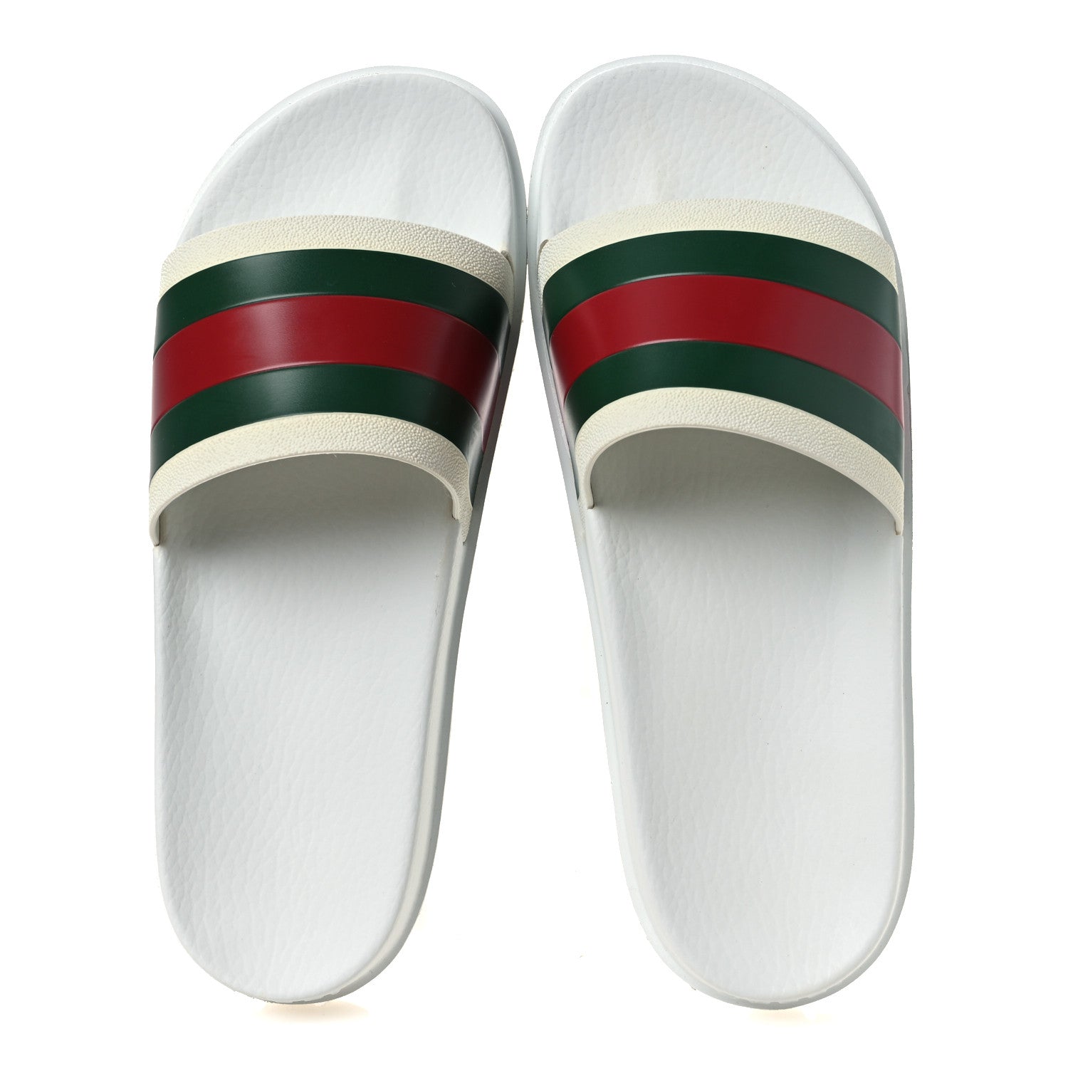 Rubber Web Mens Lug Sole Slide Sandals Great 10 White Green Red