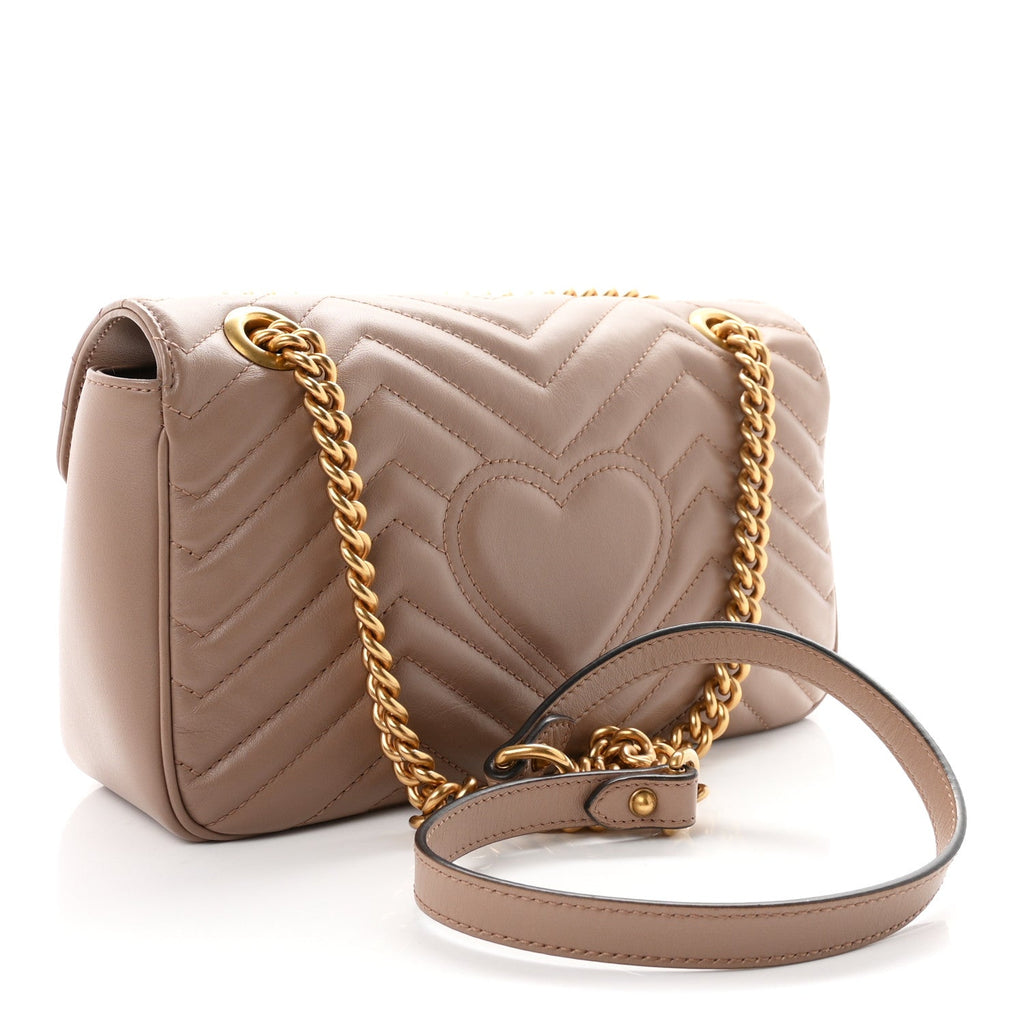 Calfskin Matelasse Small GG Marmont Shoulder Bag Porcelain Rose