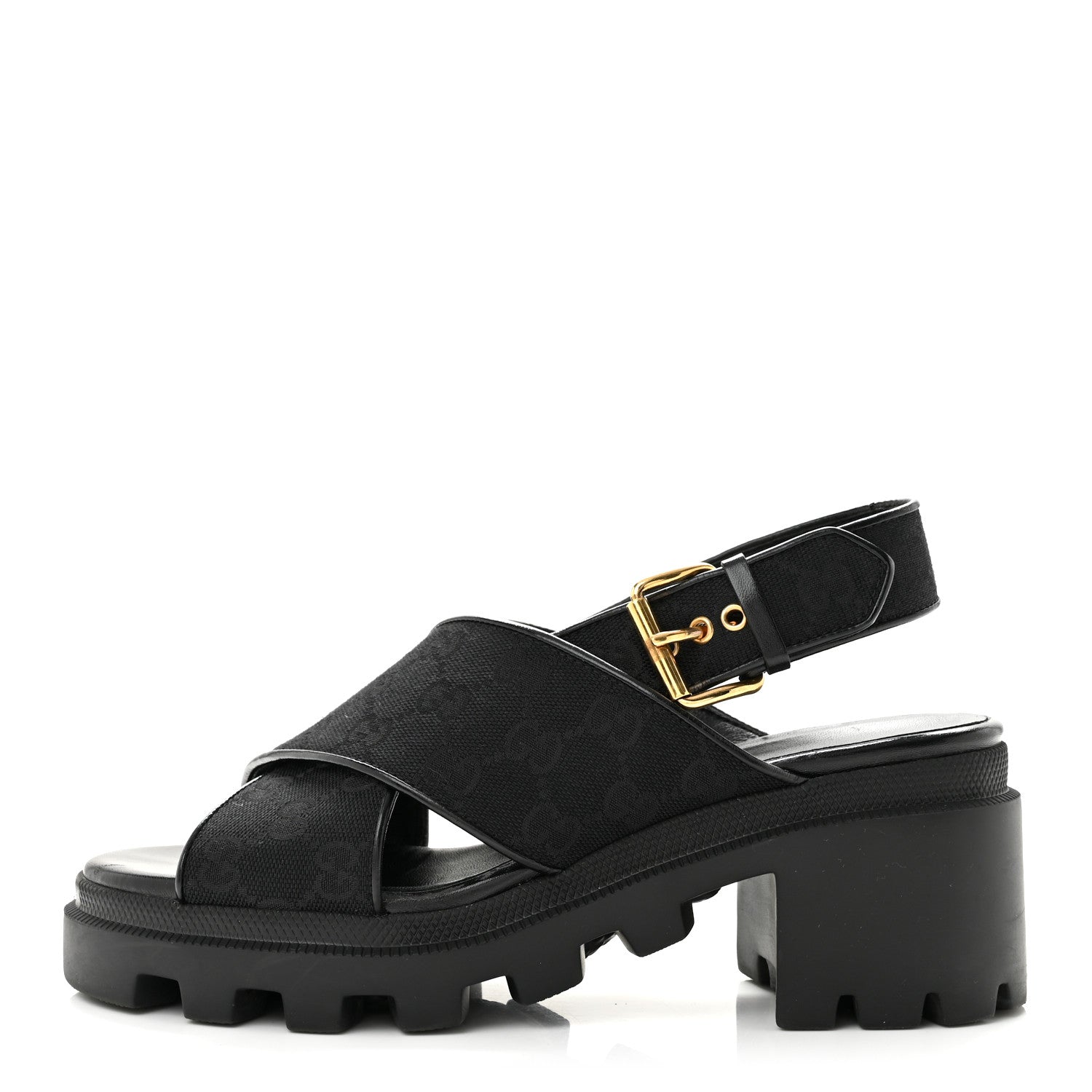 Monogram Granada Kid Trip 40/72mm Lug Sole Sandals 38.5 Black