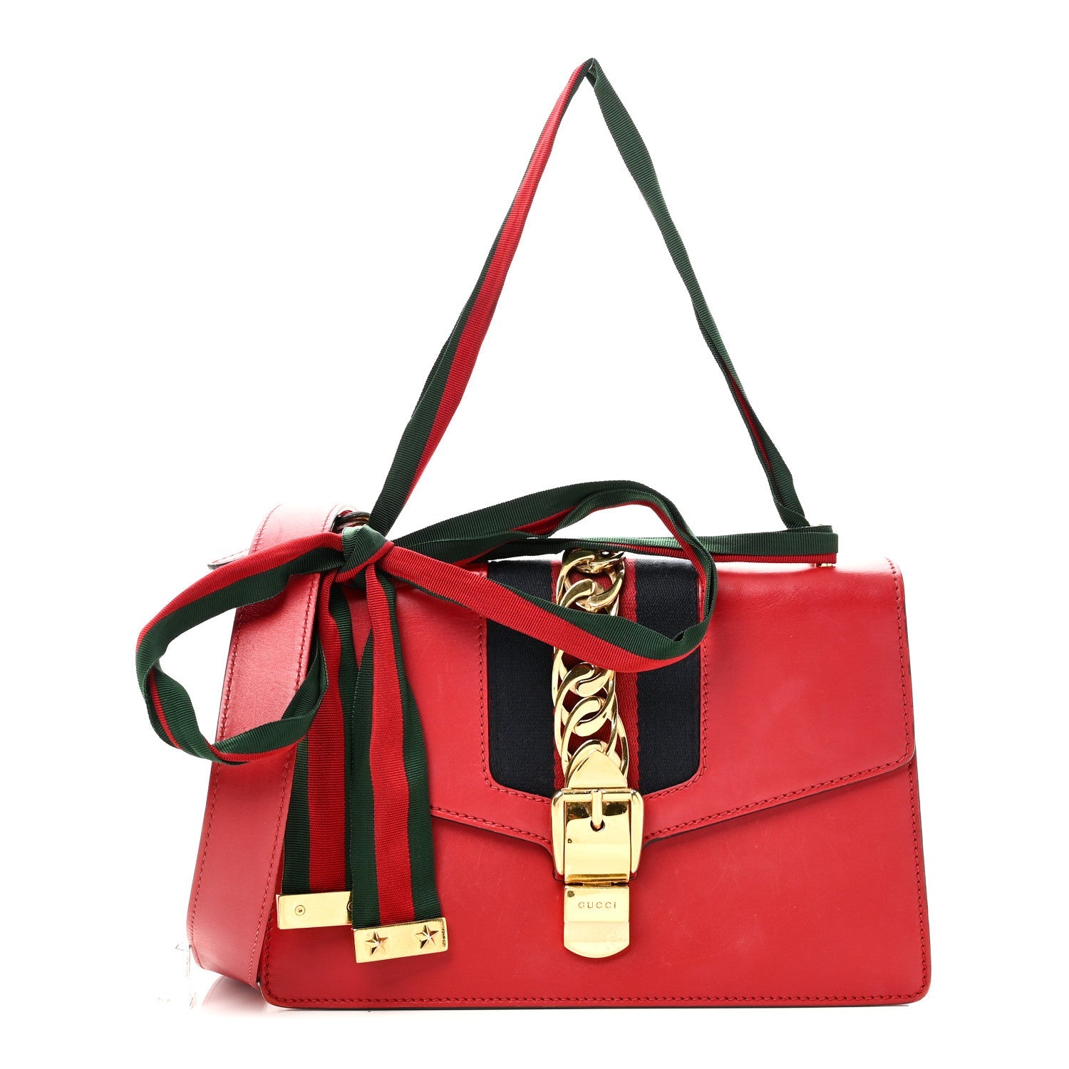 Calfskin Small Sylvie Shoulder Bag Hibiscus Red