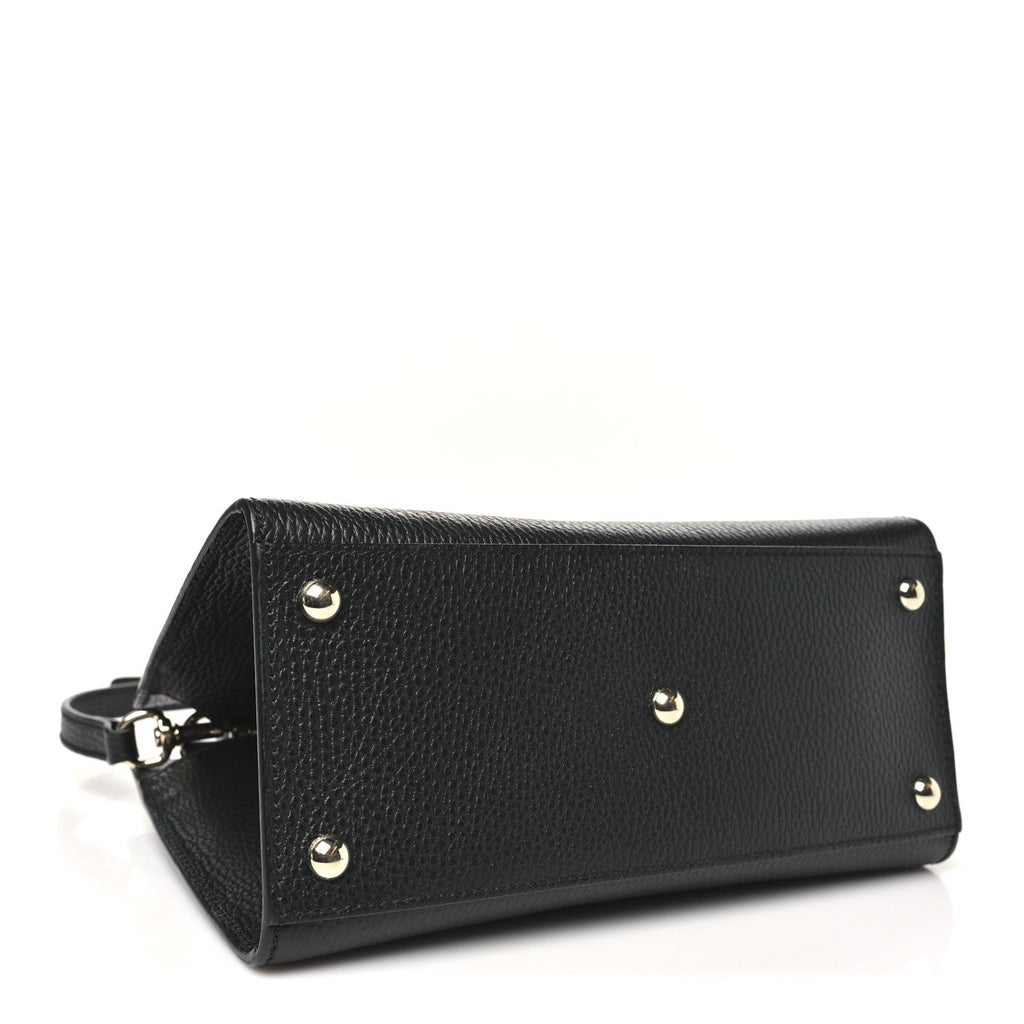 Dollar Calfskin Medium Soho Top Handle Satchel Black