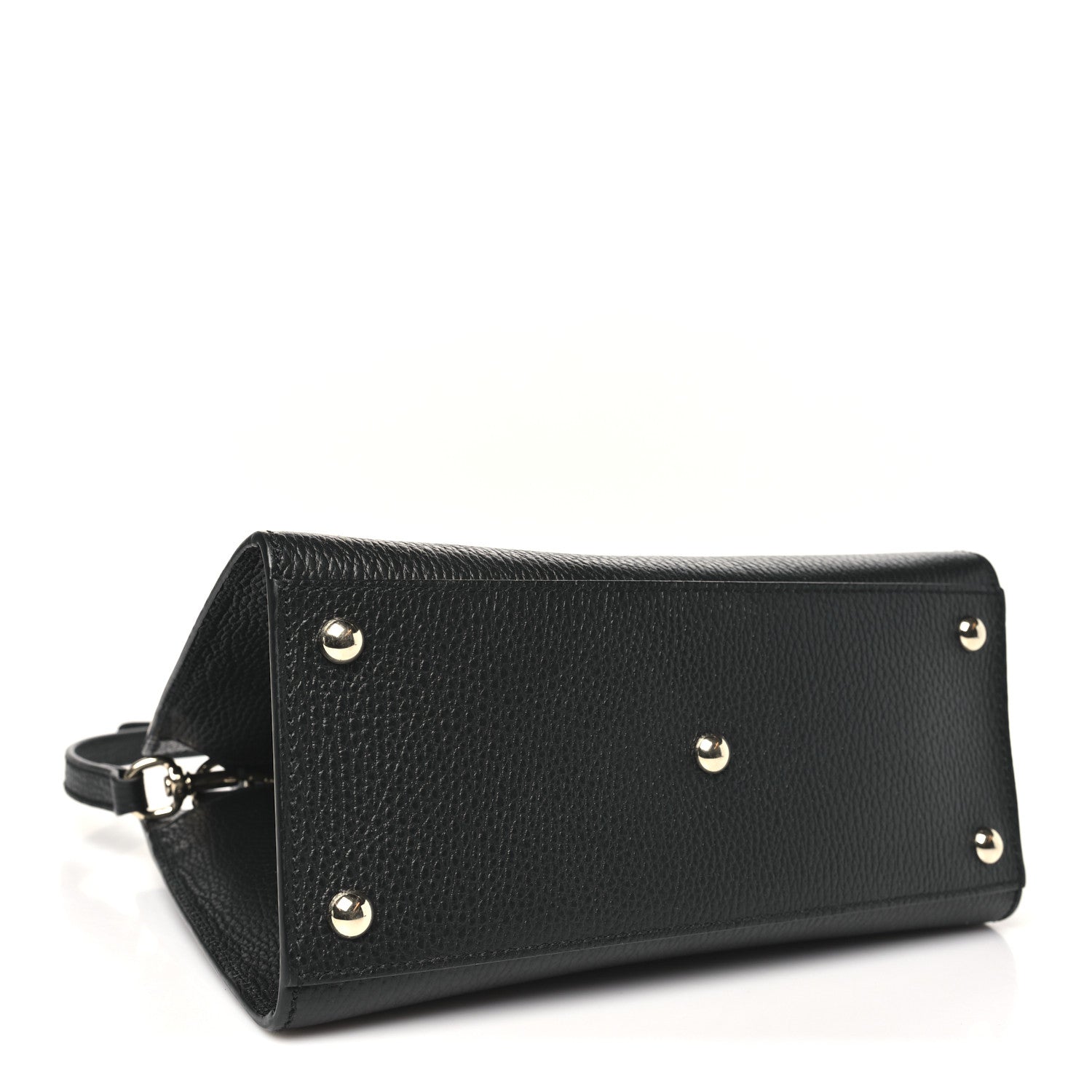 Dollar Calfskin Medium Soho Top Handle Satchel Black