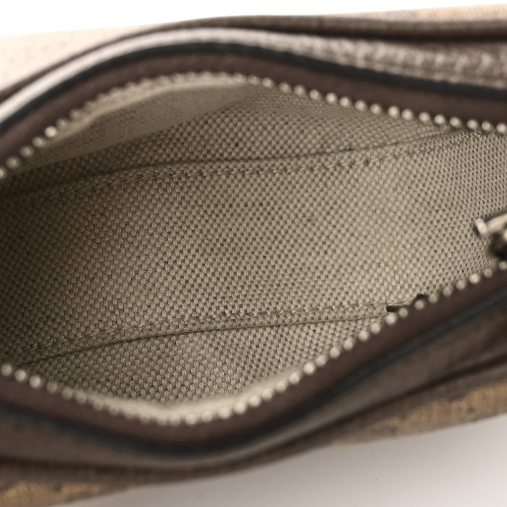 GG Supreme Monogram Textured Calfskin Web Mini Attache Hobo Beige Ebony New Acero