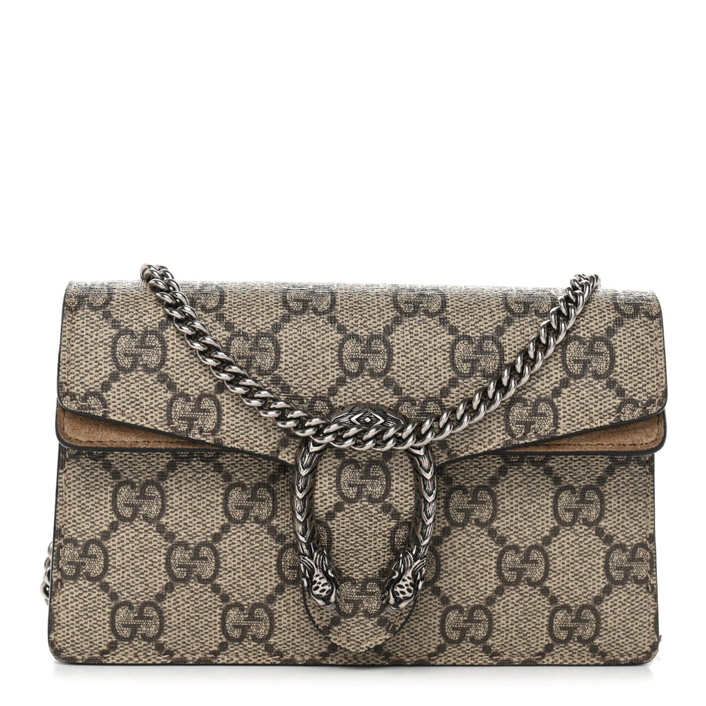 GG Supreme Monogram Super Mini Dionysus Shoulder Bag Taupe