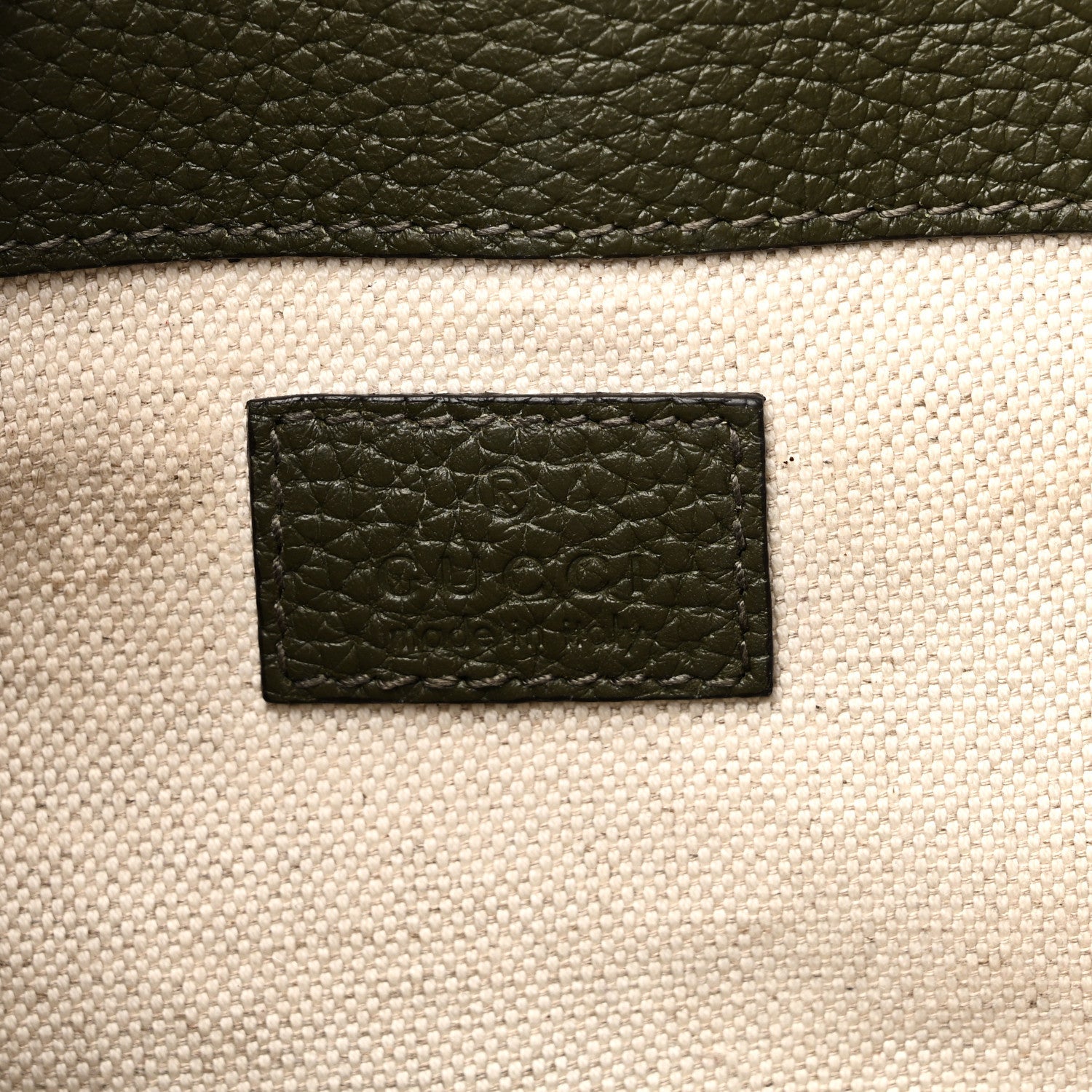 Piuma Calfskin Jumbo GG Embossed Double Buckle Backpack Dark Vintage Olive