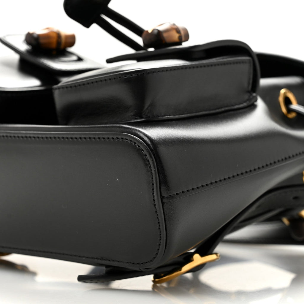 Calfskin Bamboo Backpack Black