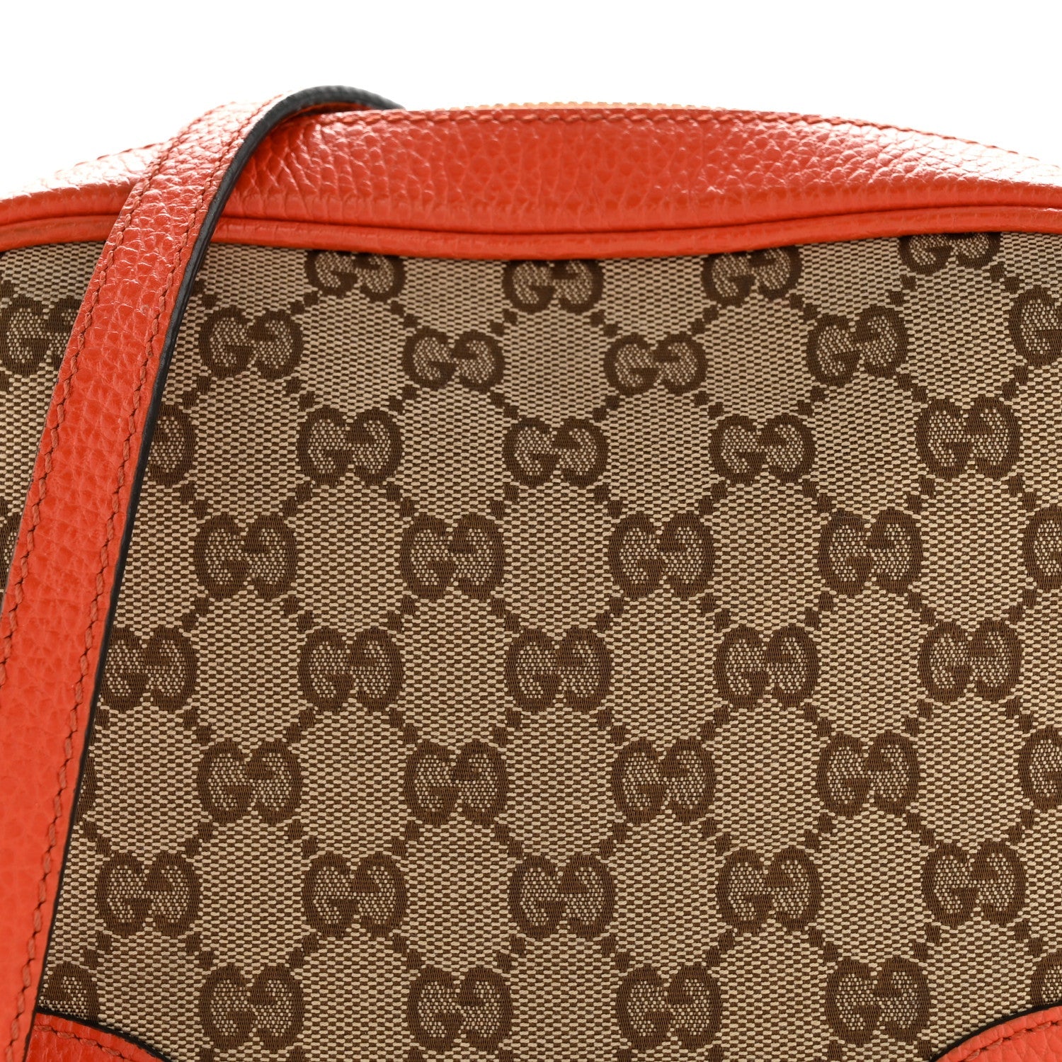 Monogram Dollar Calfskin Mini Bree Messenger Bag Beige Ebony Sun Orange
