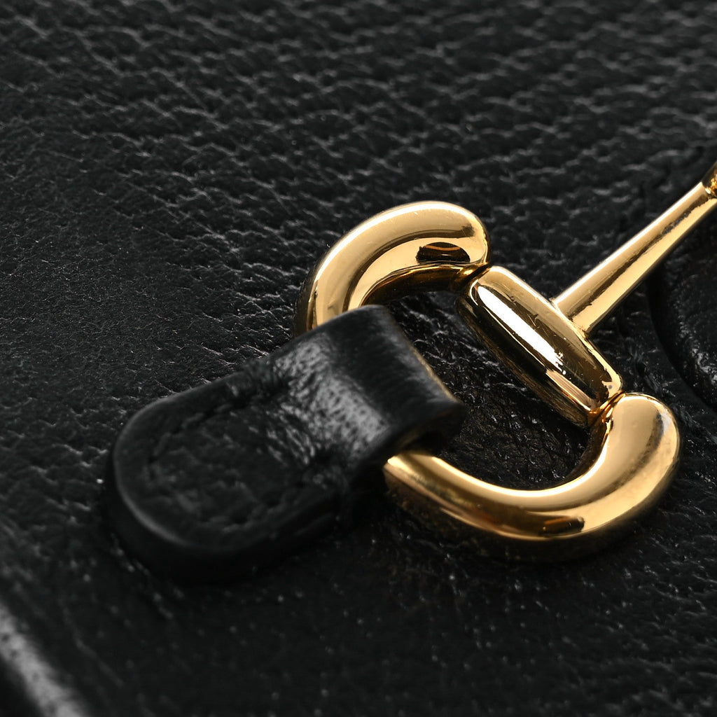 Dollar Calfskin Vertical Horsebit 1955 Crossbody Bag Black