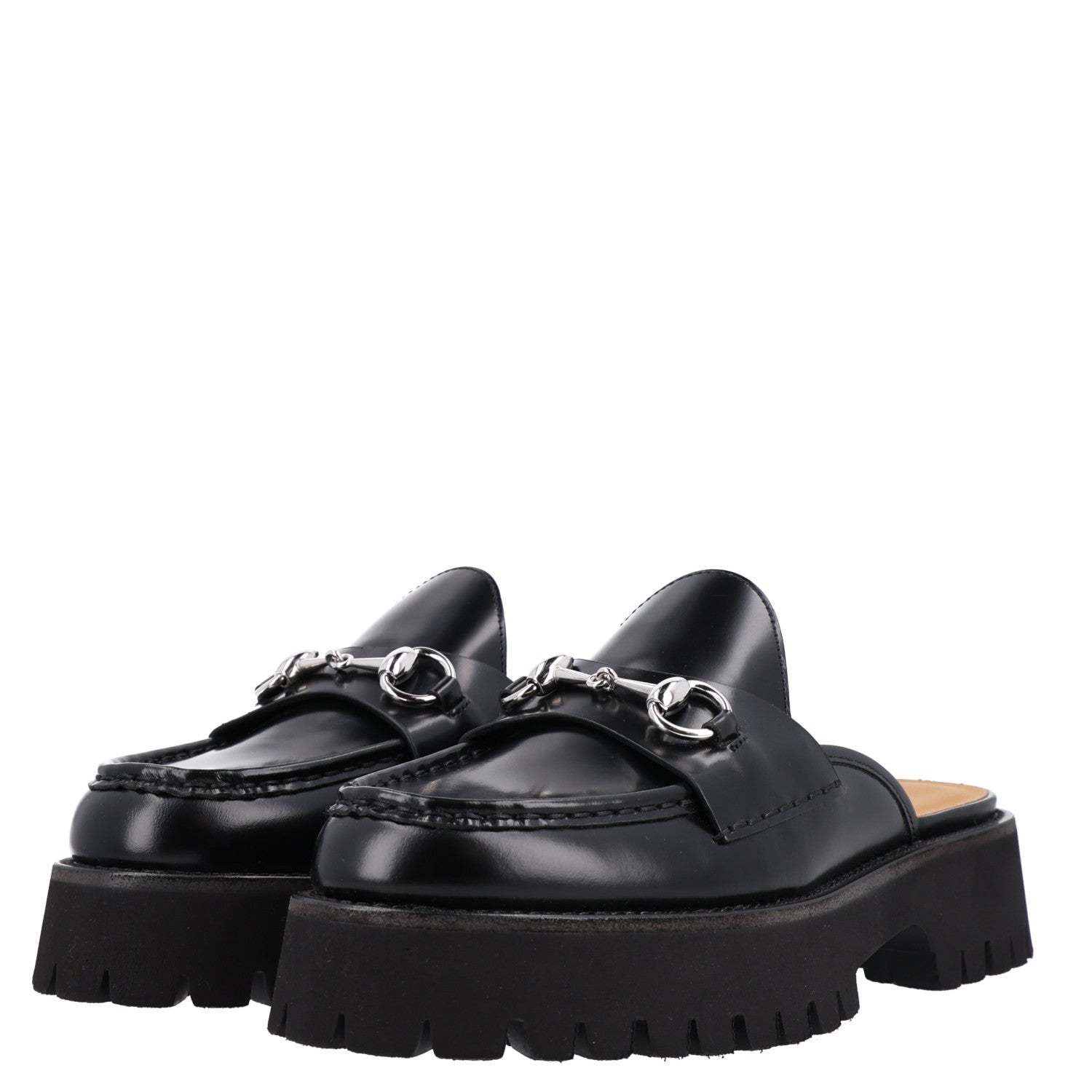 Magnum Calfskin Womens Horsebit Platform Mules 39.5 Black