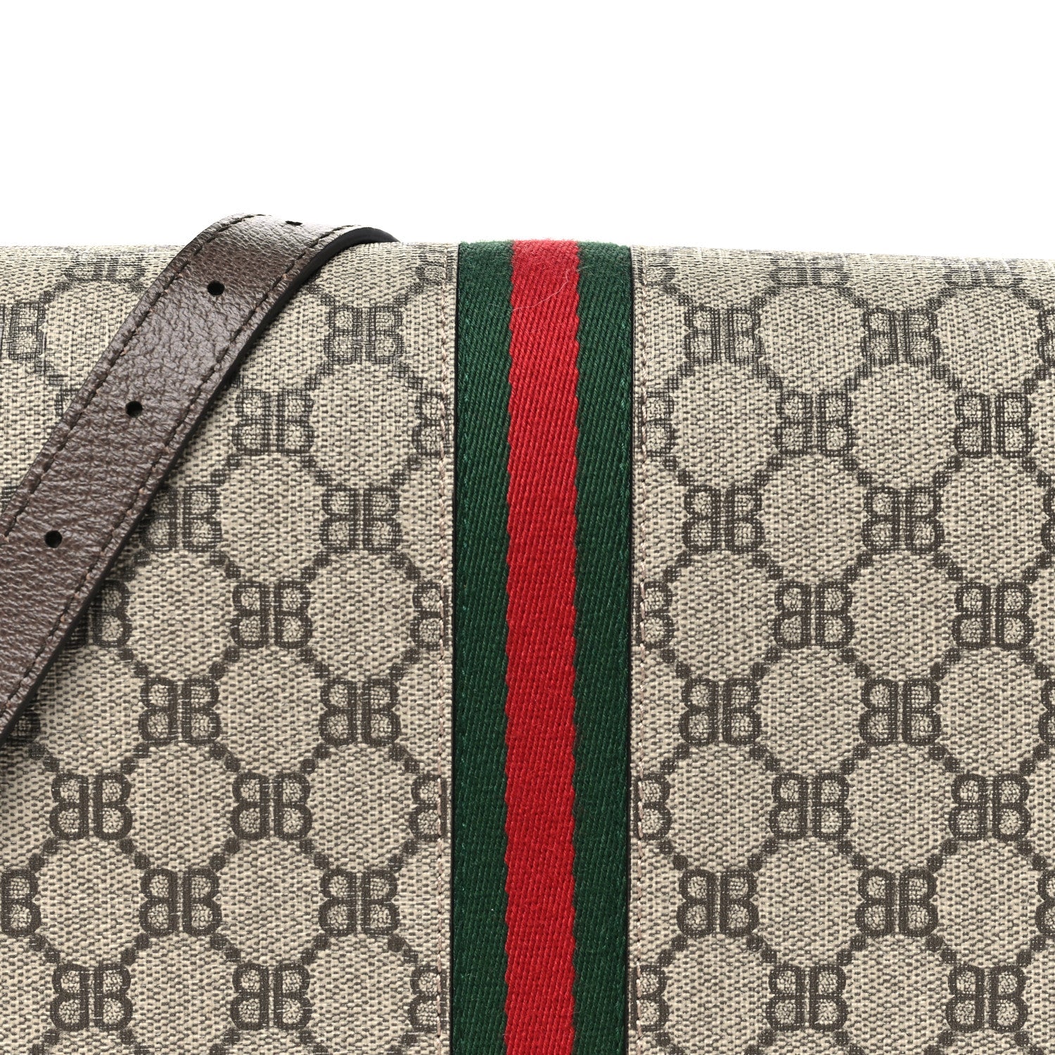 X  BB Supreme Monogram Web Small Ophidia Shoulder Bag Beige New Acero