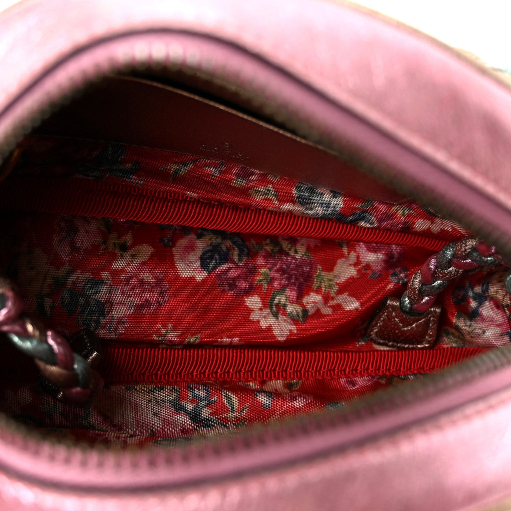 Laminated Nappa Trapuntata Mini Zumi Dome Shoulder Bag Rosa Lago Rame