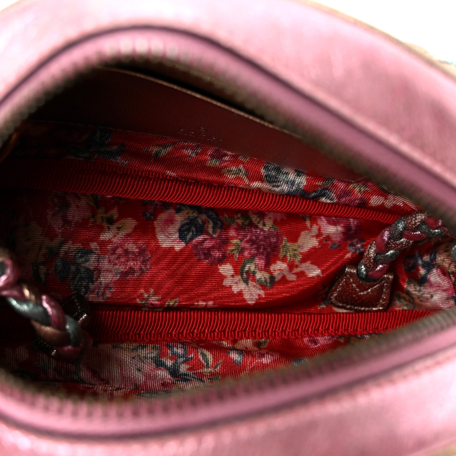 Laminated Nappa Trapuntata Mini Zumi Dome Shoulder Bag Rosa Lago Rame