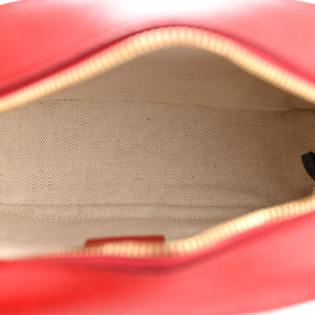 GG Supreme Monogram Apple Small Retro Interlocking G Shoulder Bag Beige Multicolor Lobster Red