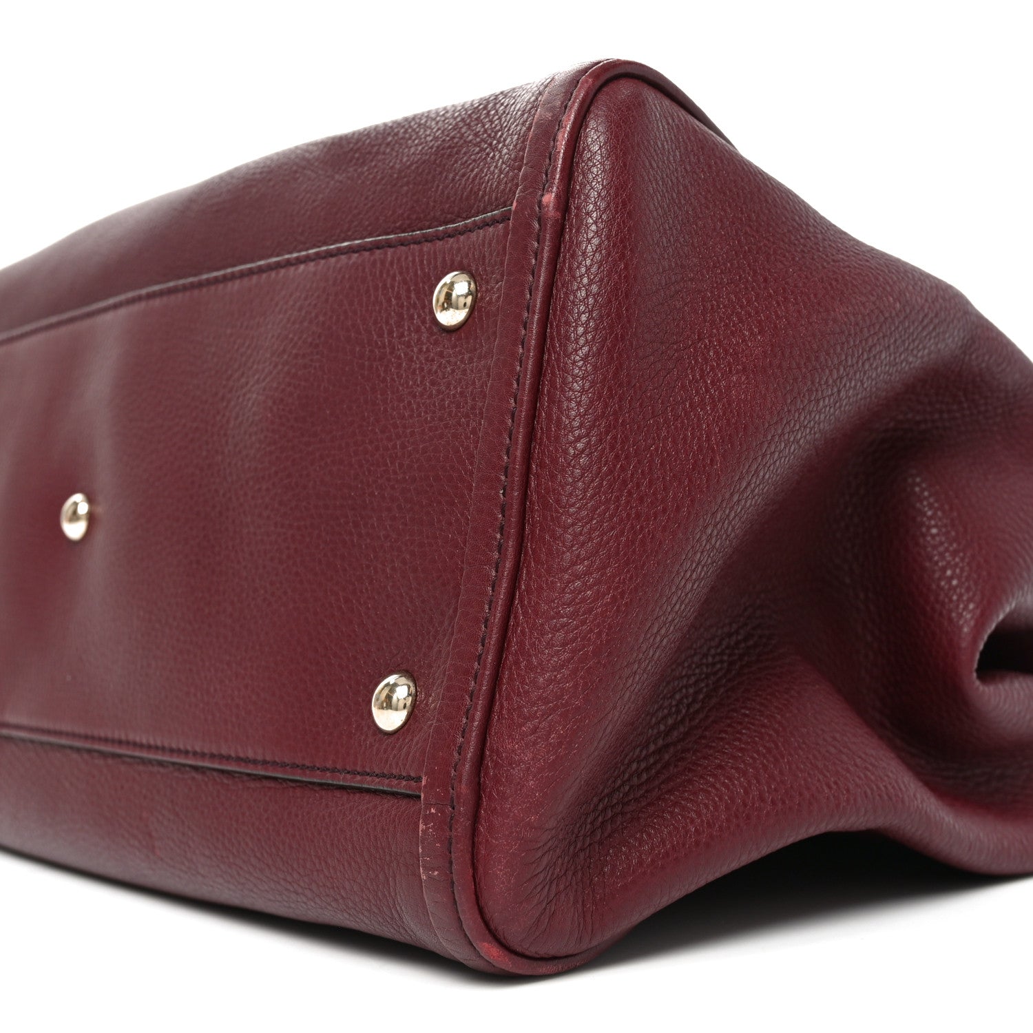 Pebbled Calfskin Medium Soho Shoulder Bag Bordeaux