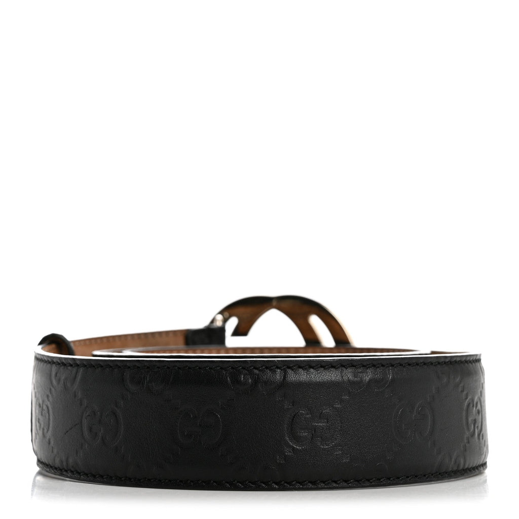 Guccissima Interlocking G Belt 85 34 Black