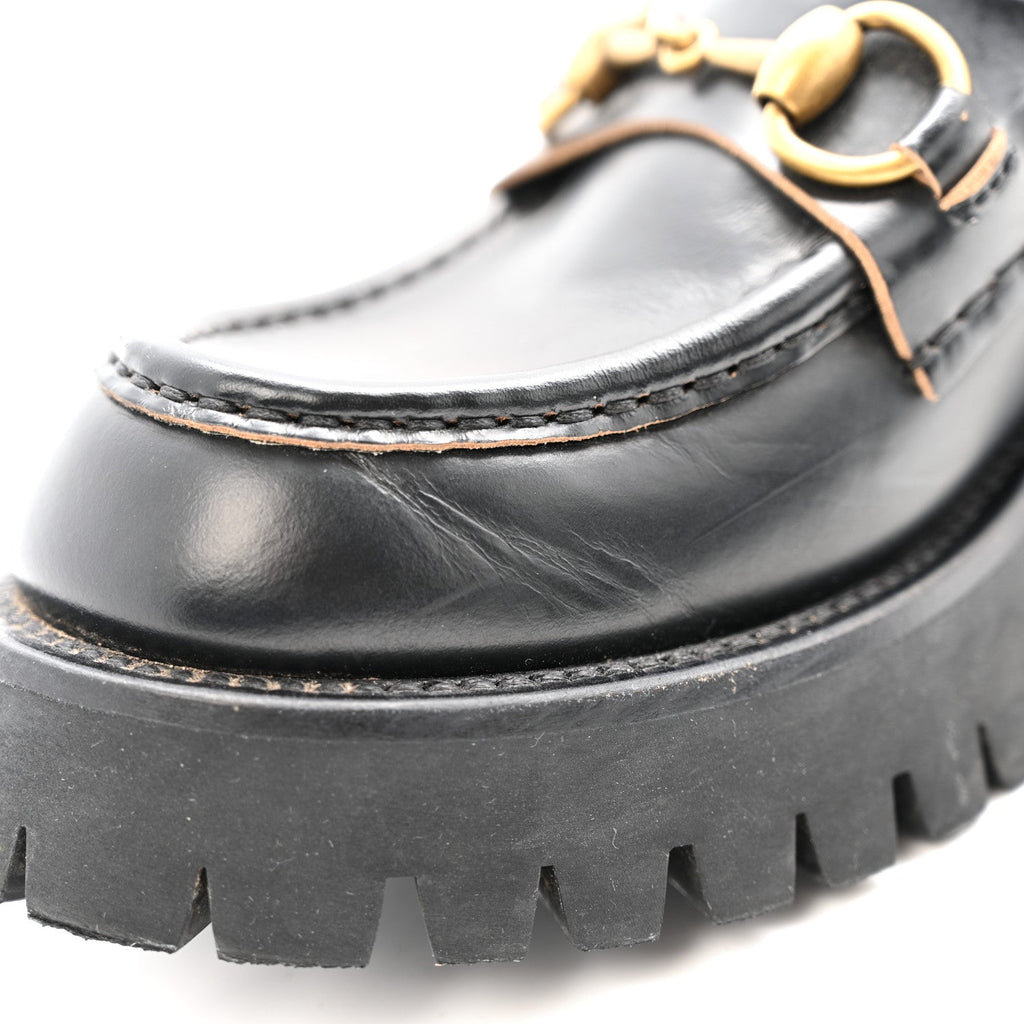 Cordovan Lux Womens Harald Horsebit 25mm Platform Loafers 40 Black 37.5 Black