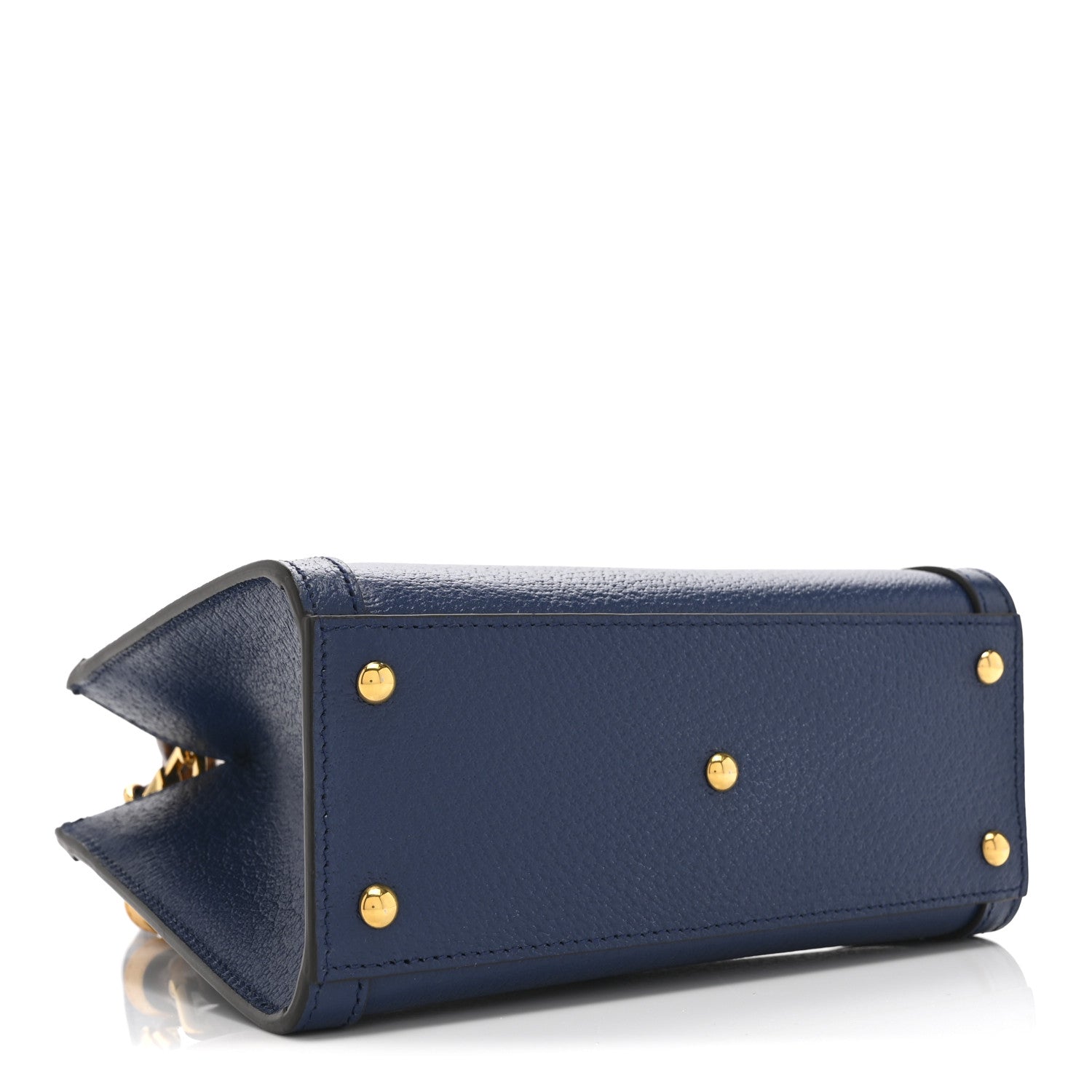 Textured Dollar Calfskin Web Mini Diana Tote Bag Royal Crop