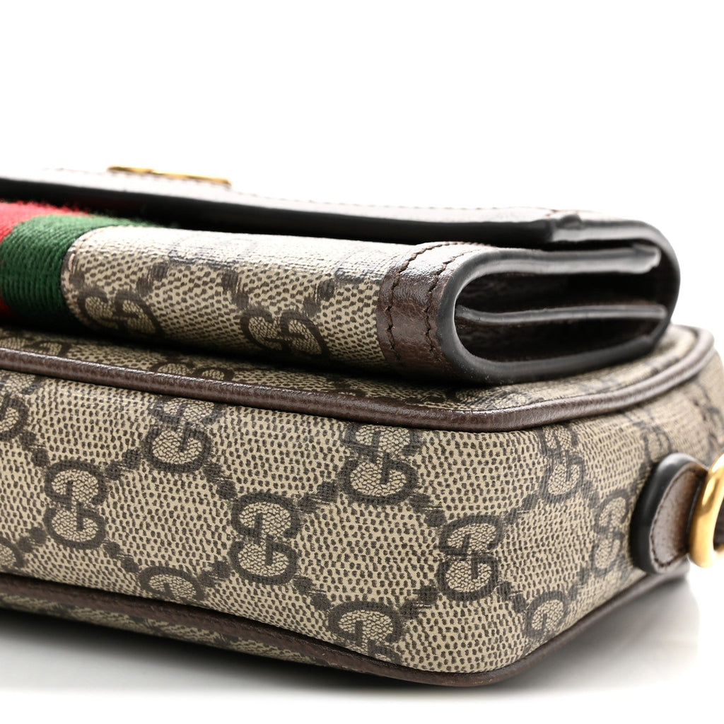 GG Supreme Monogram Web Mini Ophidia Bag Beige Ebony
