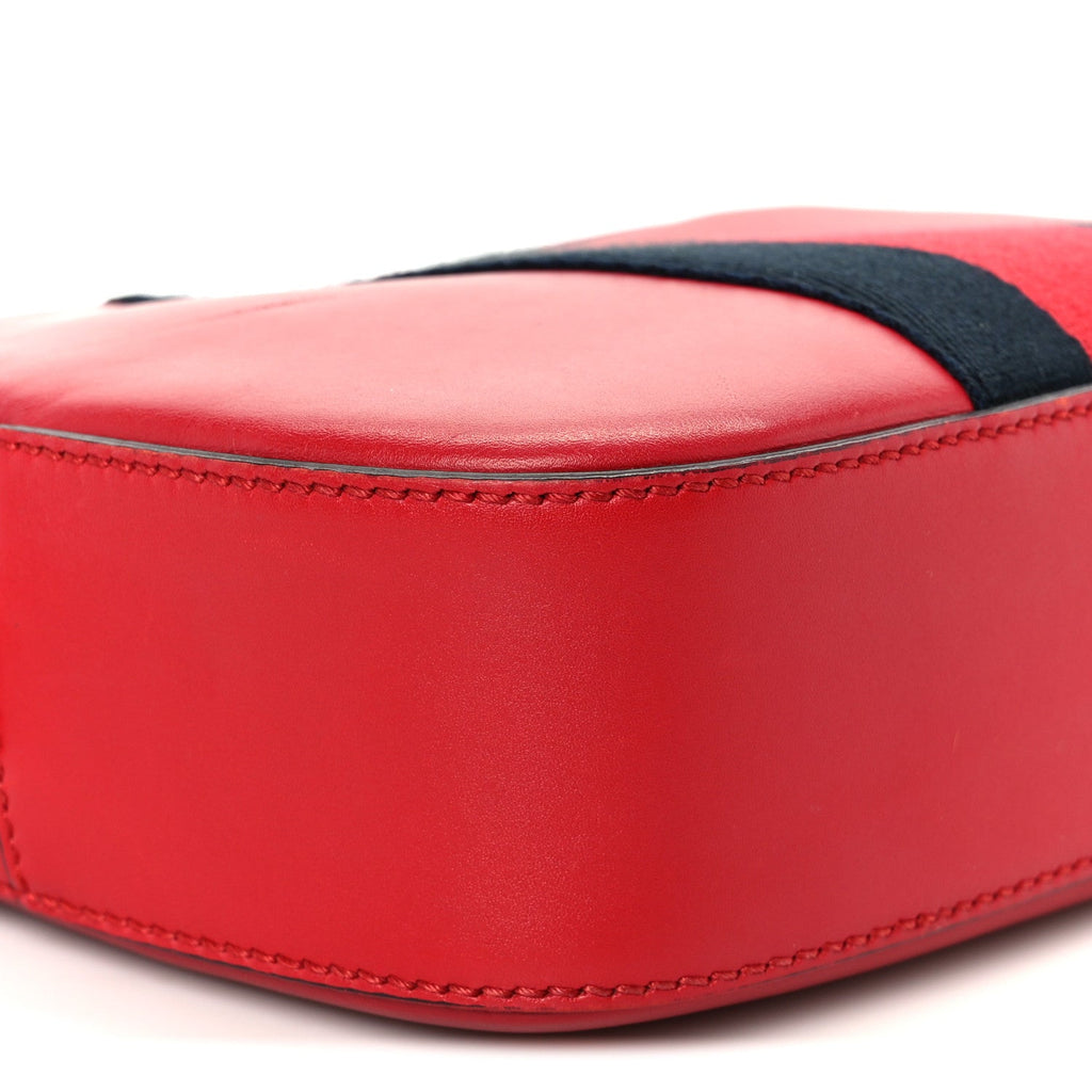 Calfskin Web Small Webby Bee Shoulder Bag Red