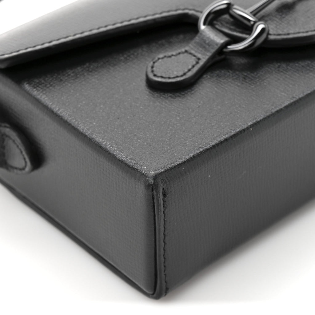 Azalea Calfskin Monochrome Mini Horsebit 1955 Shoulder Bag Black