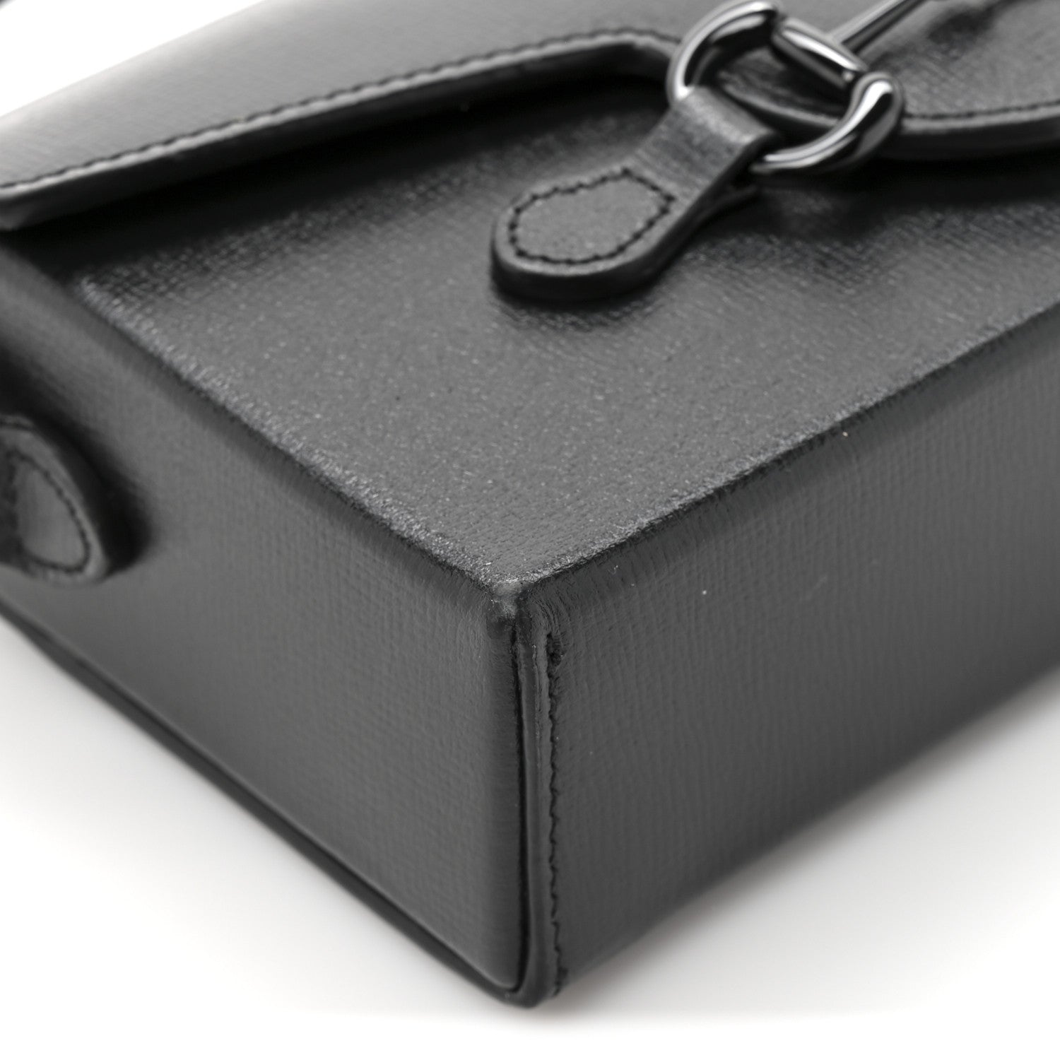 Azalea Calfskin Monochrome Mini Horsebit 1955 Shoulder Bag Black