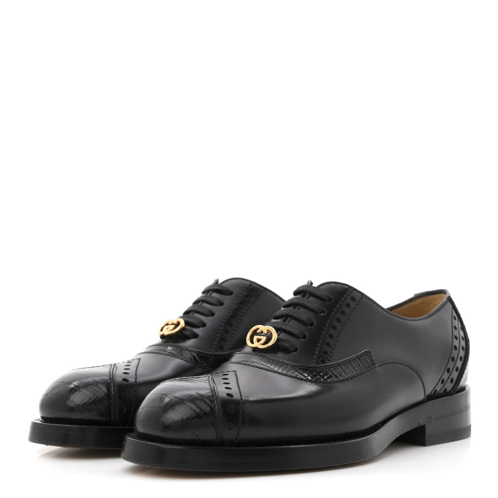 Glossy Calfskin Tejus Womens Lace Up Loafers 35 Black
