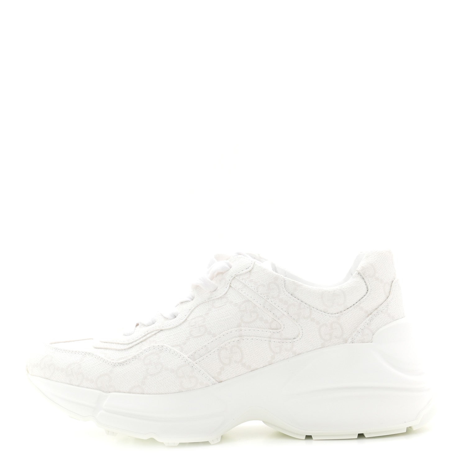 GG Supreme Monogram Womens Rhyton Sneakers 35 White