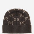 Gucci 811392 GG Cashmere Beanie — Brown