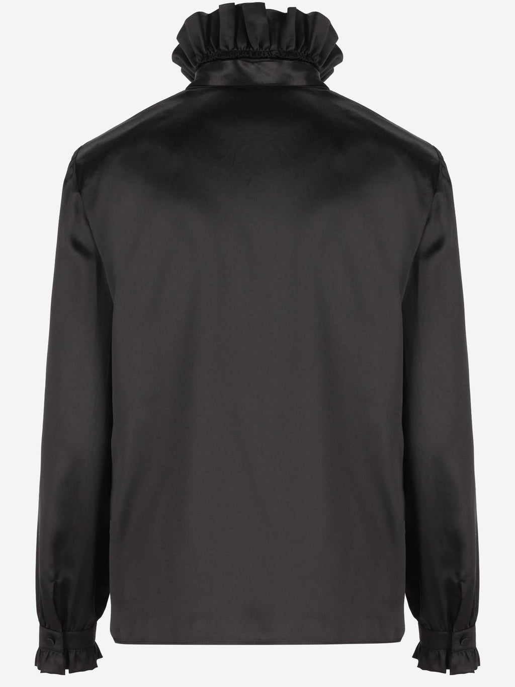Gucci Ruffled Silk Shirt — Black