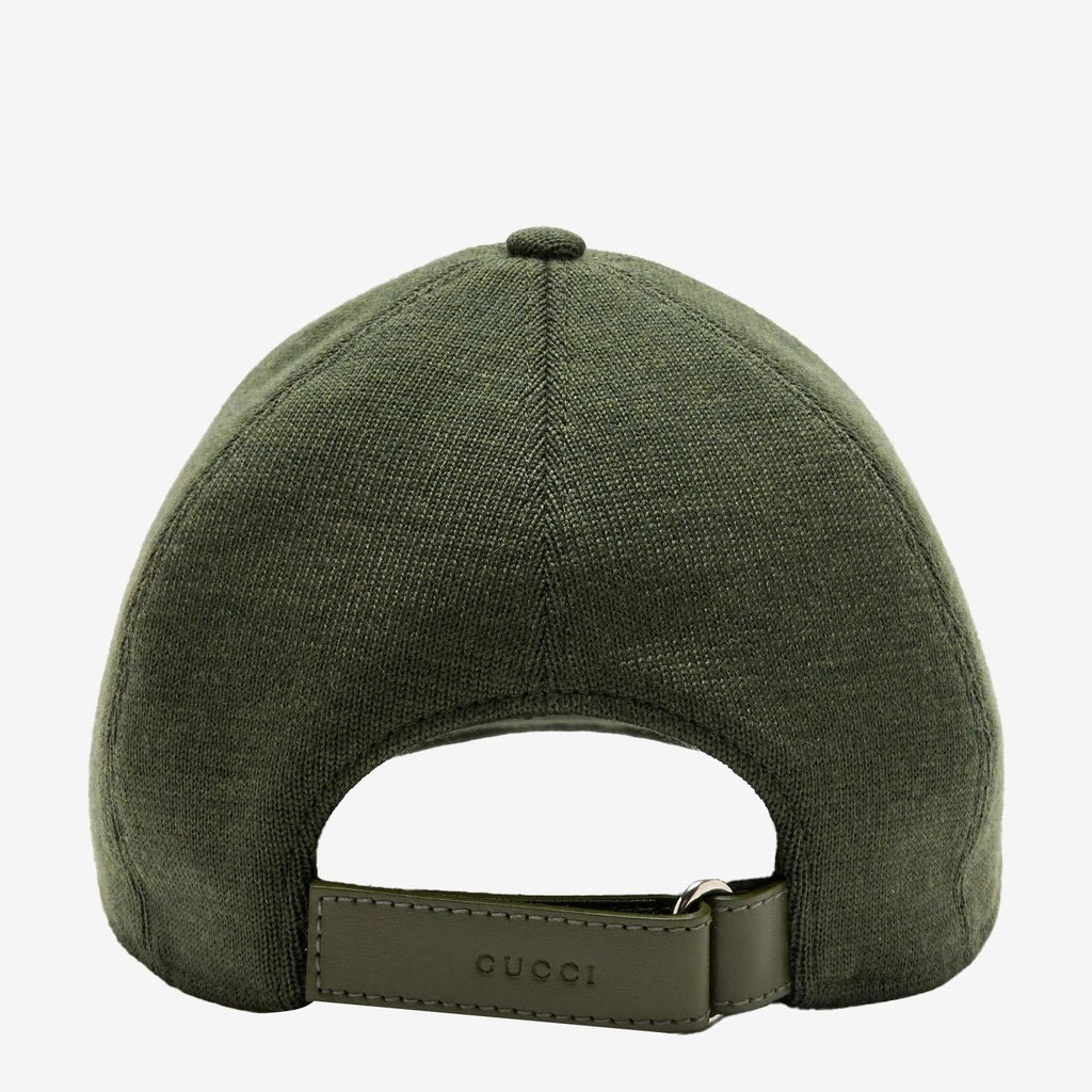 Gucci 817507 Wool Logo-Embroidered Baseball Cap — Green