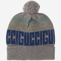 Gucci 793257 Logo Jacquard Wool Beanie — Gray