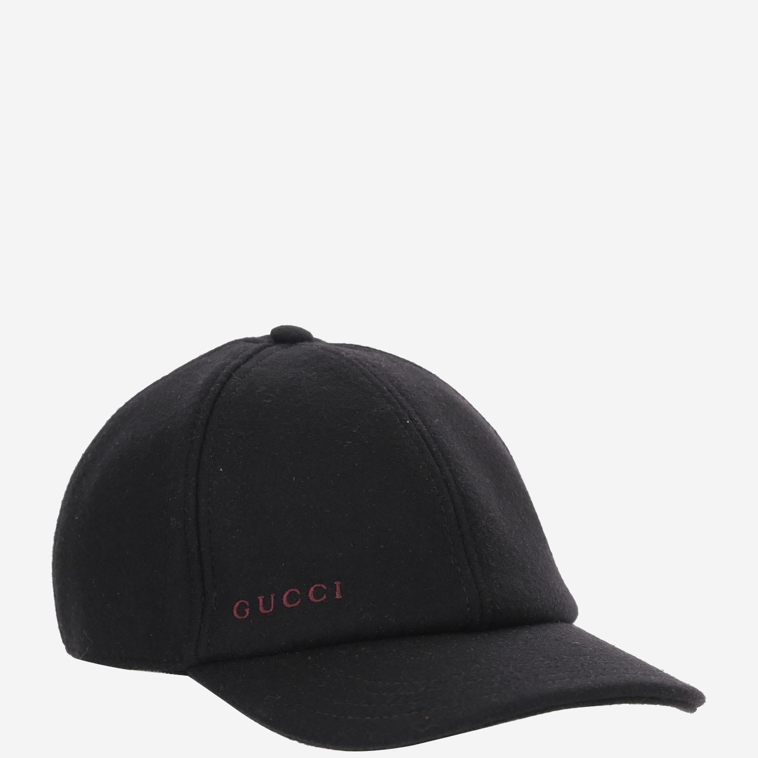 Gucci 843010 Wool Baseball Cap — Black
