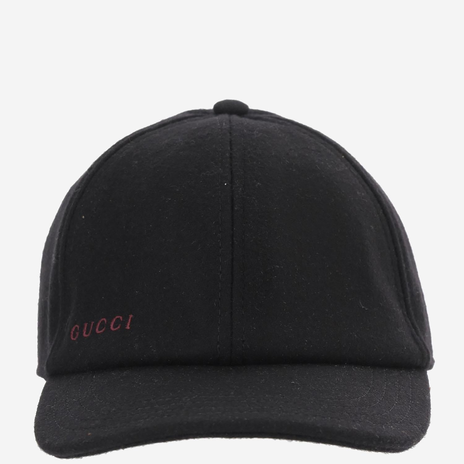 Gucci 843010 Wool Baseball Cap — Black