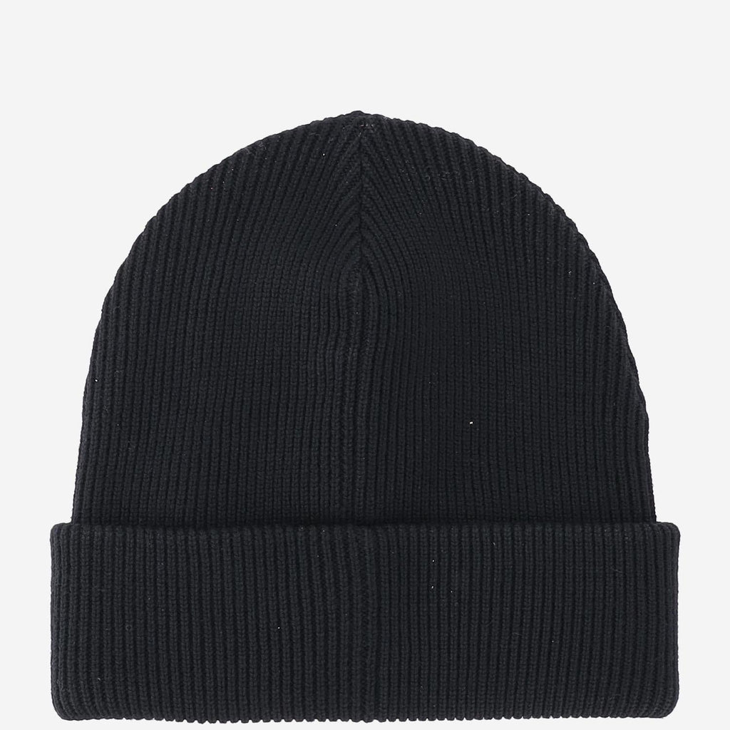 Gucci 834192 Wool Ribbed Knit Beanie — Black