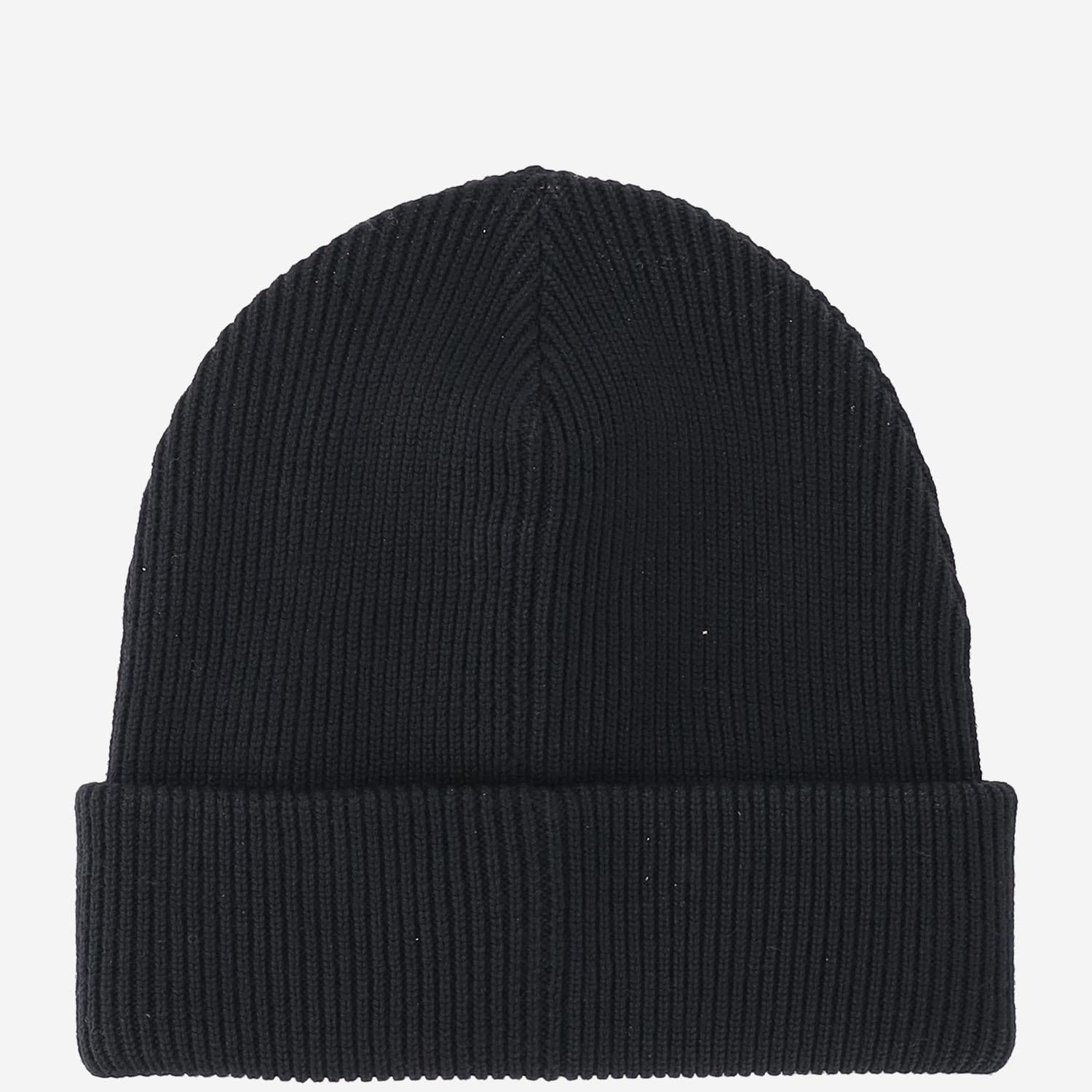 Gucci 834192 Wool Ribbed Knit Beanie — Black