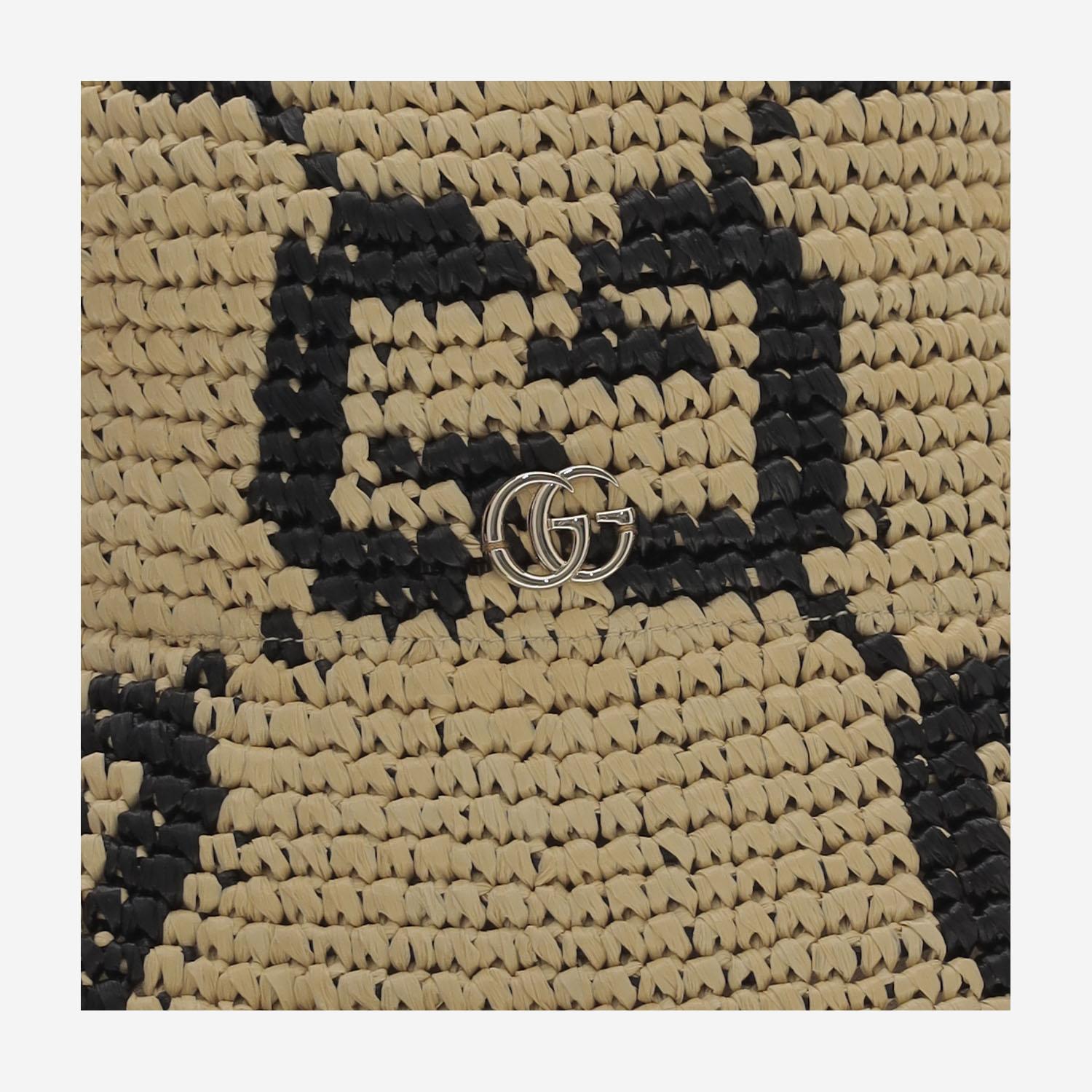 Gucci 795001 GG Jacquard Raffia Bucket Hat — Beige