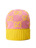 Gucci 6761103G2065975 GG Monogram Wool Beanie — Pink
