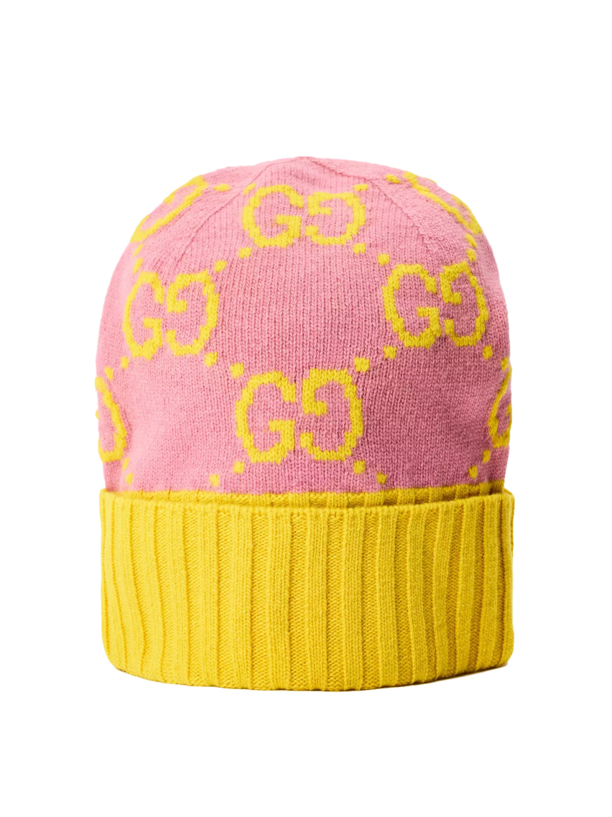 Gucci 6761103G2065975 GG Monogram Wool Beanie — Pink