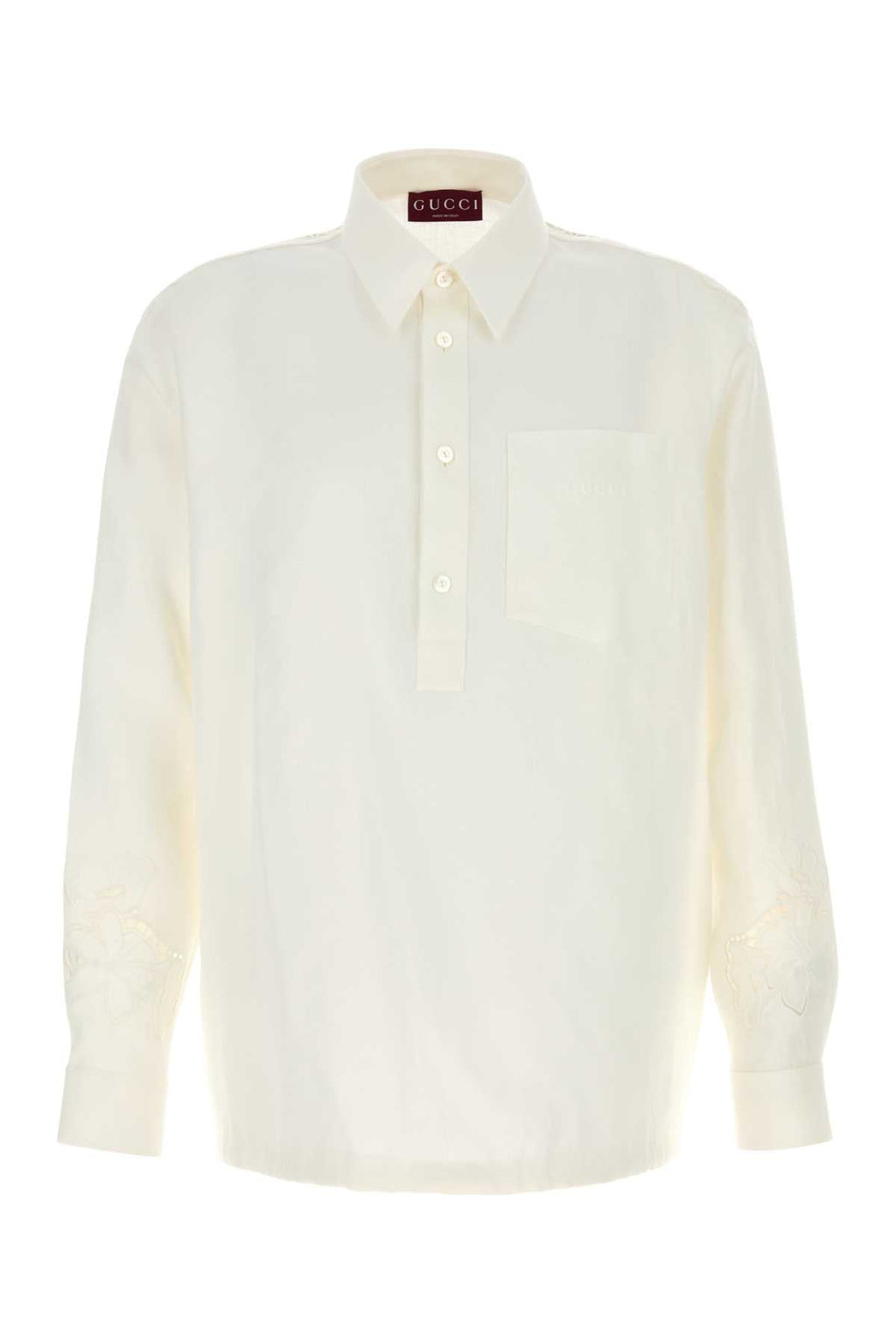Gucci Linen Polo Shirt — White