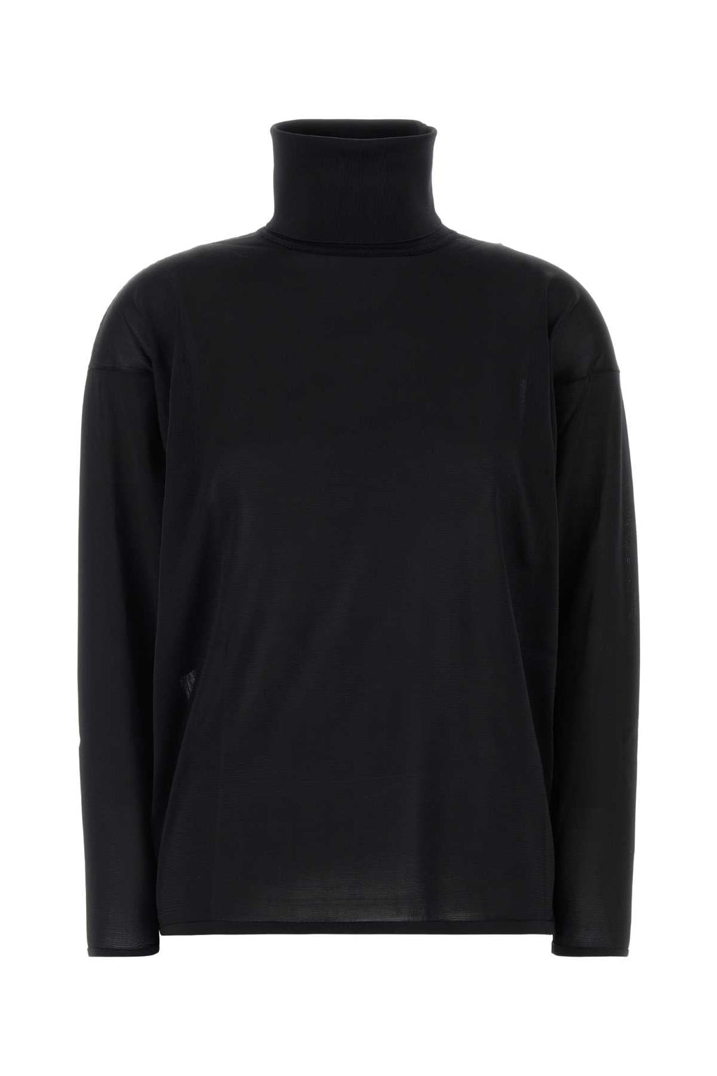 Gucci Silk Turtleneck Sweater — Black